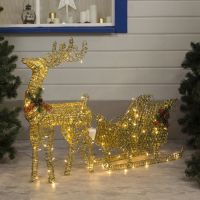 Световая фигура Олень с санями, 750 мм