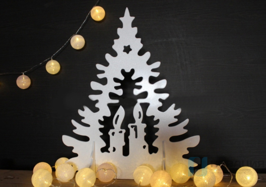 Театральная декорация Ель рождественская (белая серия)