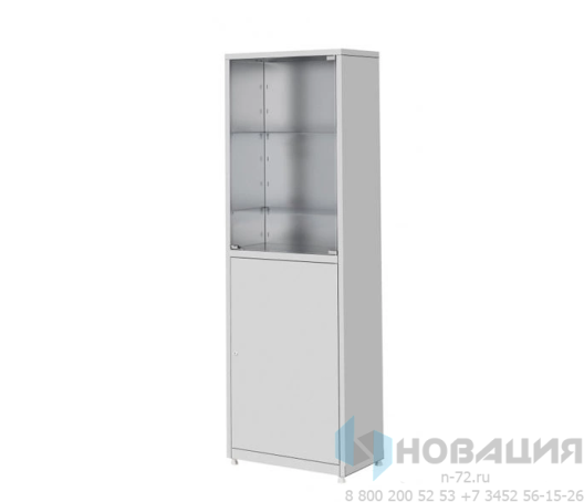 Шкаф металлический медицинский двухсекционный, одностворчатый