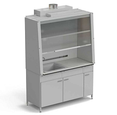 Шкаф вытяжной с мойкой из НС и ВЗБ светильником, рабочая поверхность Labgrade