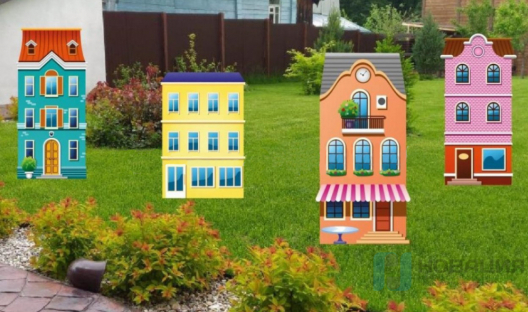 Композиция уличных фигур Домики