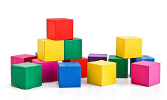 Кубики цветные деревянные, 20 шт
