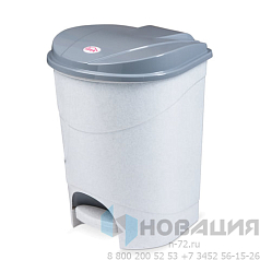 Ведро-контейнер 19 л, с крышкой и педалью, для мусора, 38х29х30 см, серое, IDEA, М2892