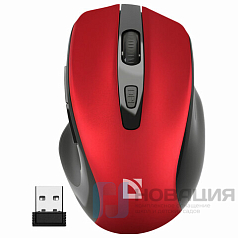 Мышь беспроводная DEFENDER Prime MB-053, USB, 5 кнопок+1 колесо-кнопка, оптическая, к, 52052