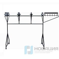 Вешалка гардеробная поворотная, 96 крючков (напольная)