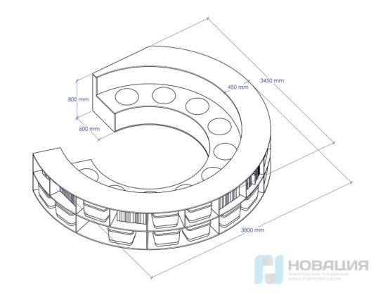 Стеллаж круглый с местами для сидения (10 мест)