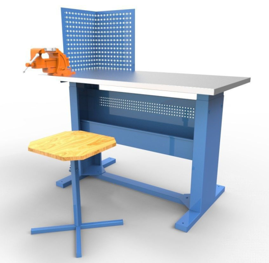 Верстак слесарный ВС-4рс,1000х500х650 (900) мм