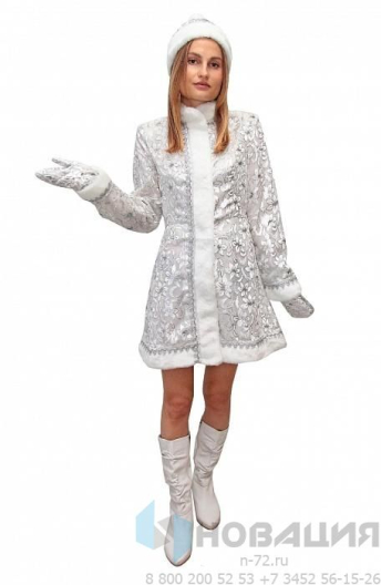 Костюм Снегурочка (мини, панбархат, р-ры 40-46)