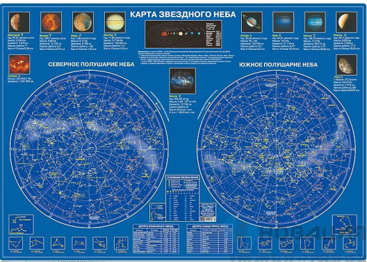 Карта звездного неба (настольная)