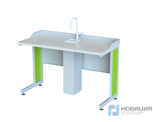 Стол лабораторный ученический с бортиком и сантехникой
