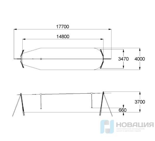 Канатная дорога 17700x3470x3700 мм