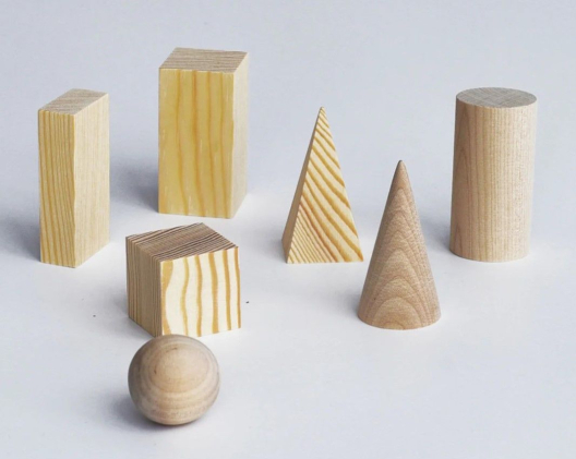 Комплект геометрических тел, дерево (7 шт.)