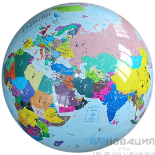 Глобус политико-демографический с плотностью населения