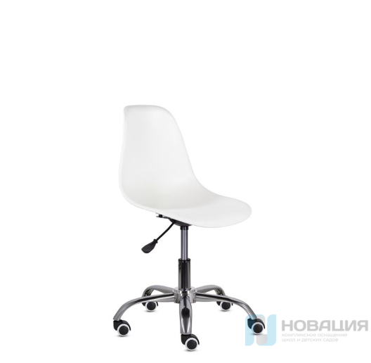 Стул медицинский,белый пластик, на газ лифте