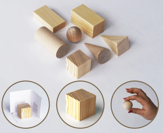 Комплект геометрических тел, дерево (7 шт.)