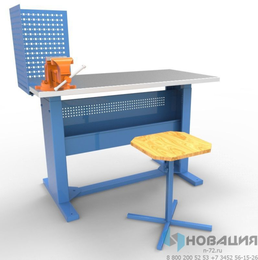 Верстак слесарный ВС-4рс,1000х500х650 (900) мм