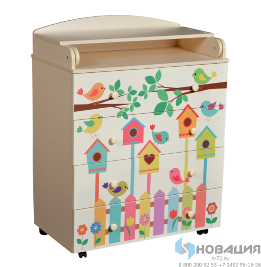 Комод пеленальный с фотопечатью, 800х455х1050 мм