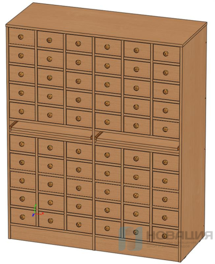 Шкаф картотечный/каталожный (60 ячеек)