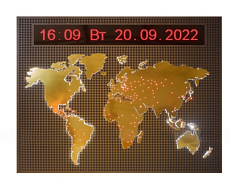 Тактильно-контрастная карта мира с визуальным табло, 1570х1206х60 мм